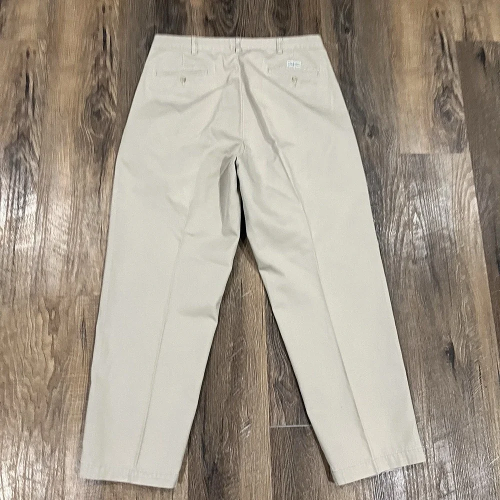 VINTAGE Polo Ralph Lauren Pants Khaki 36x30 Andrew Double Pleated Trousers Chino